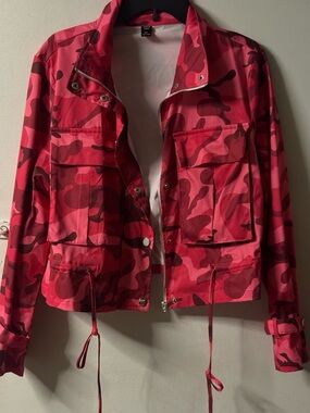 Red Camo Utility Jacket - Unbranded
